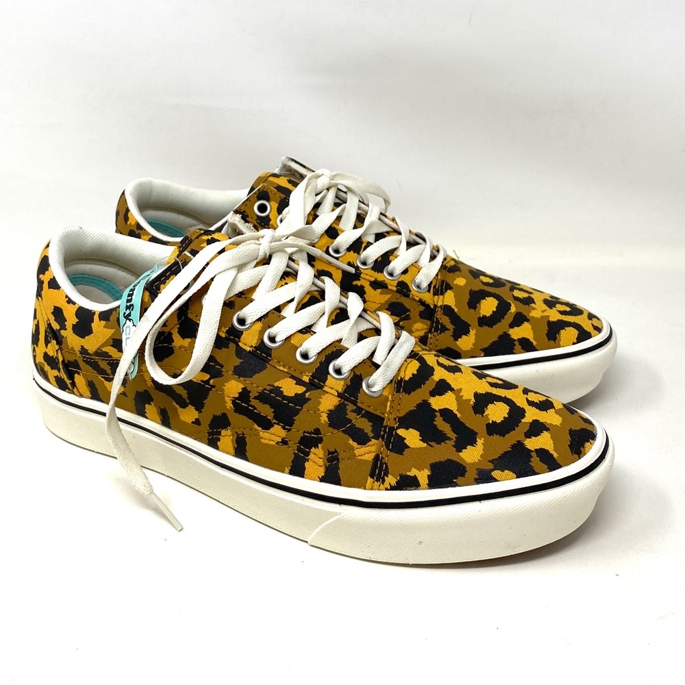 💖MEGA SALE💖VANS Comfycush Old Skool Leopard Yellow Black Womens VN0A5DYC9KK - Picture 2 of 11